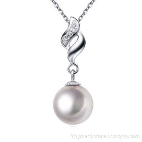 925 Sterling Silver Pendant with Pearl, Sized 1.0 x 2.5cm